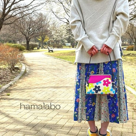 【KT-2090】がま口ポケットショルダーバッグ(ミニ)の型紙＆レシピ【18cm/角型用】