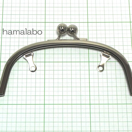 【HA-143】アメ玉口金 15cm/くし型(シルバー)・兼用カン付き