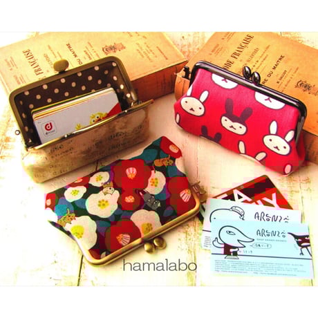 【HA-2298】12cm角型口金/ジュエリー玉(クリア色)/ゴールド