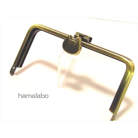 【HA-1571】オコシ式口金12cm/角型(ネコ×アンティークゴールド)