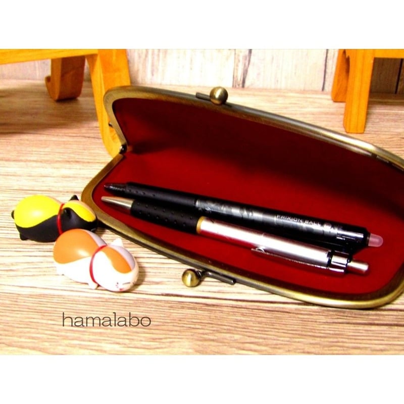 HA-1559】17cm/くし型の口金/(ネコ玉×アンティークゴールド) | Hamalab