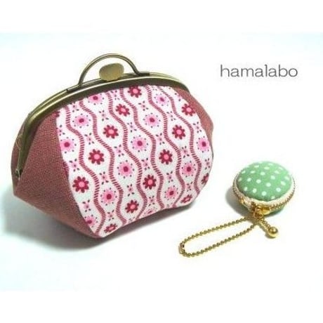 【KT-2007】☆コロリン型(4枚タイプ)☆がま口小物入れの型紙＆レシピ【12.5cm/くし型用】