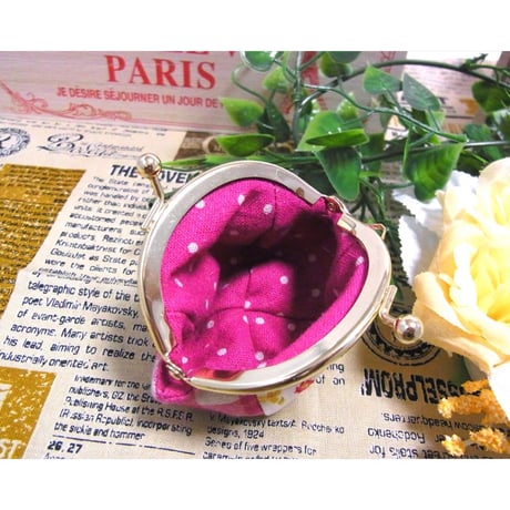 【対象口金購入で無料ダウンロード】KT-1011がま口小銭入れの型紙＆レシピ(コロリン型)【 6cm用】