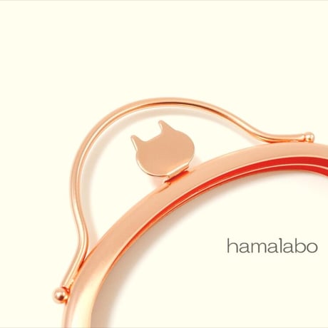 廃盤大特価セール！【HA-b1212】ネコ型タイプ！持ち手付きの押し口金10cm/くし型(ソフトピンク)