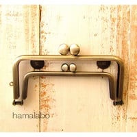 【HA-1808】親子口金12cm(大きな碁石×小さな碁石×アンティークゴールド)