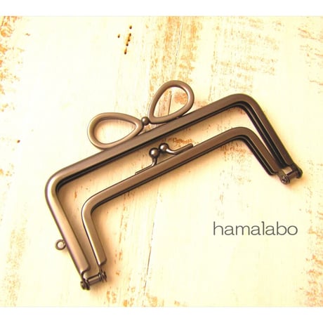 【HA-1890】親子口金12cm(新リボン×ソフトブラック)