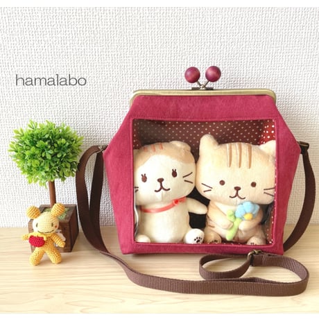 【HA-1521】18cm/角型(ちょっと大きな茶色の木玉×アンティークゴールド)