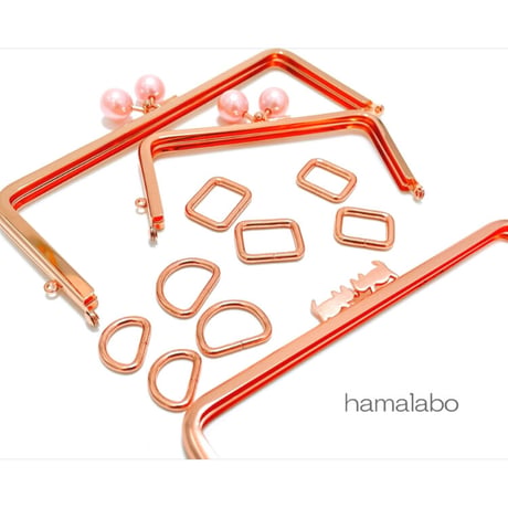 1個あたり19円！廃盤大特価セール！【HA-b1205】お得な大容量パック！Dカン 15mm幅×40個入り(ローズゴールド・ピンクゴールド)