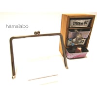 【HA-1347】17.7cm/角型の碁石口金(シルバー)