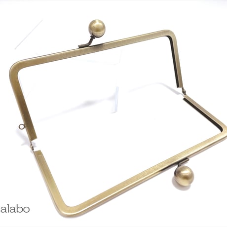 【限定＆大特価】【HA-2448】18cm/角型口金/(大玉×アンティークゴールド)