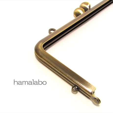 【HA-1466】18cm/角型口金(碁石×アンティークゴールド)カン付き