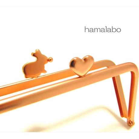【HA-2075】ハートうさぎ(ウサラブ)の口金 12cm/角型(ソフトピンク)