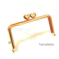 【HA-1927】ハート口金　12cm/角型(ローズゴールド-ピンクゴールド)