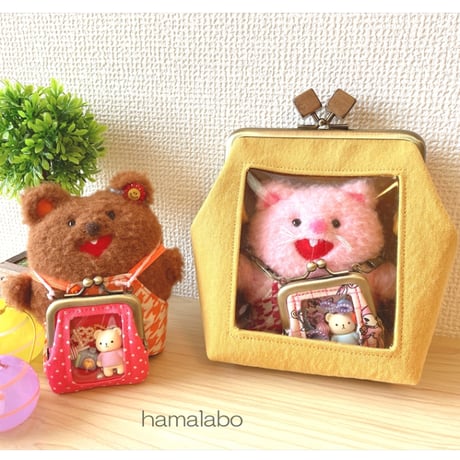 【KT-2156】超ミニサイズ！☆推しぬい＆推しドールが使う☆推し活がま口バッグの型紙＆レシピ【 5.5cm用】