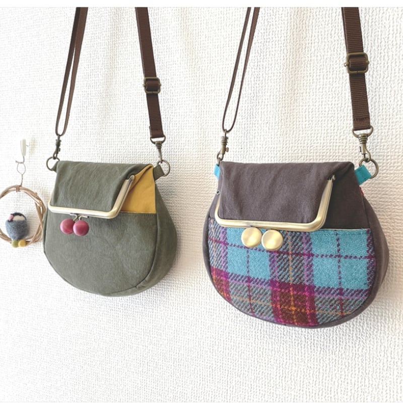 KT-2147】ラウンド型がま口サコッシュの型紙＆レシピ【12cm/角型用