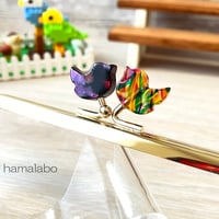 8月1日販売開始！在庫調整で今だけ30％引き！【HA-b1123】12cm角型口金/コトリ型(ミックス小鳥)/ゴールド