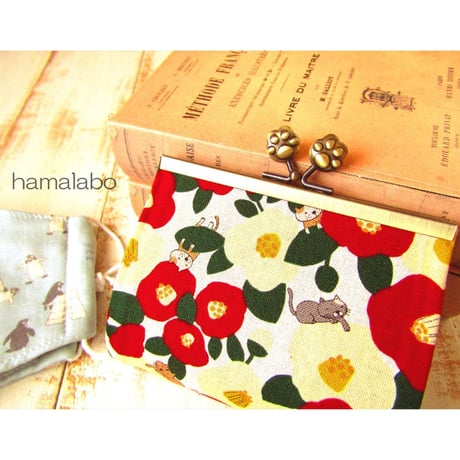 【対象口金購入で無料ダウンロード】KT-2076 縫わずに作れる！がま口マスクケース(マスク置き)の型紙＆レシピ【12cm浮き足用】