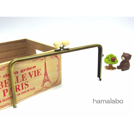 <廃盤予定>【HA-1299】22cm/角型(白玉×アンティークゴールド)