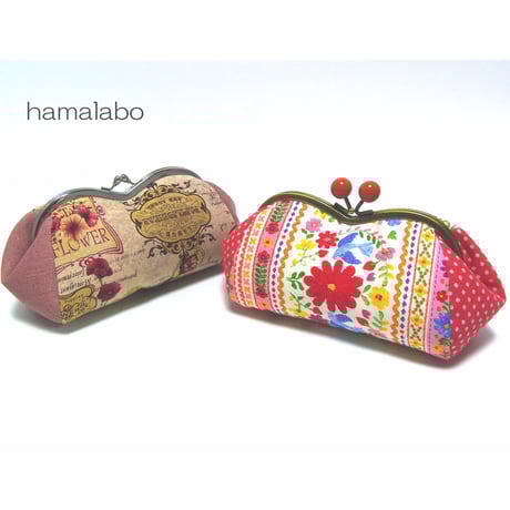 【KT-2020】☆コロリン型(3枚タイプ)☆がま口ポーチの型紙＆レシピ【メガネ型口金用】