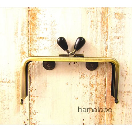 【HA-1942】12cm/角型(黒色の木オーバル×アンティーク)