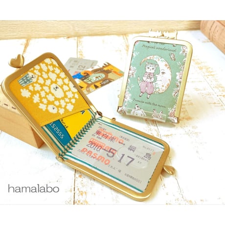 【HA-2038】ぽっちゃりネコ太の口金 7.5cm角型/足長タイプ (ブラック)