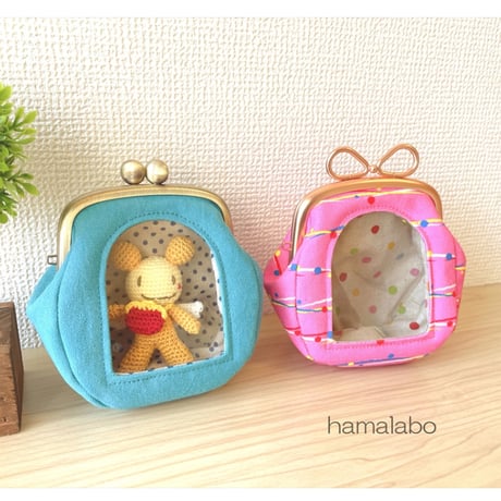 【KT-2153】☆アーチ窓＆マチ別タイプ☆推しぬい用がま口ポーチの型紙＆レシピ【9.9cm/くし型用】