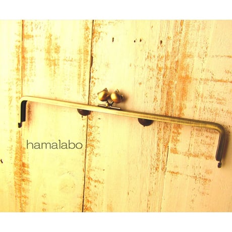 【HA-1650】25.5cm/角型(ネコ玉×アンティークゴールド)-扇子入れ用-