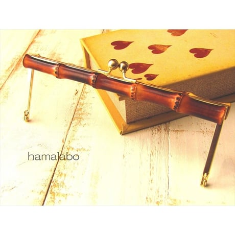 【HA-1550】19cm竹の浮き足口金/(ゴールドサティーナ)