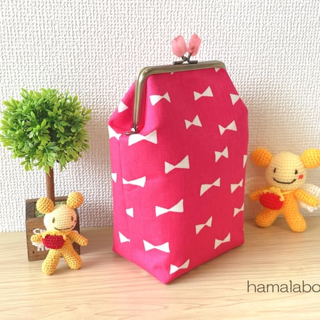 【KT-2141】通常サイズ版！推しぬい用がま口ポーチ(ショルダー可能)の型紙＆レシピ【12cm/角型用】