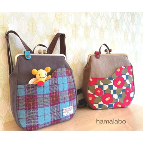 【HA-2243】24cm角型口金/ノブ型つまみ(グリーンマーブル×アンティークゴールド)＋(プラス)