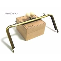 【HA-1212】18cm/角型(白玉×アンティークゴールド)・カン付き