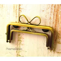 【HA-1739】親子口金12cm(リボン×アンティークゴールド)-リングリボン