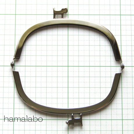 (廃盤予定)【HA-1311】ペアネコ口金/10cmくし型(シルバー)