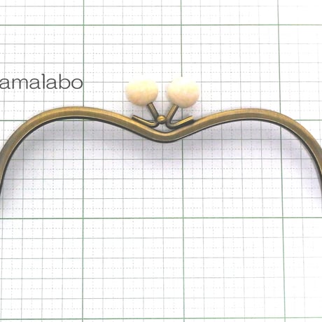 【HA-174】メガネ型(白玉×アンティークゴールド)