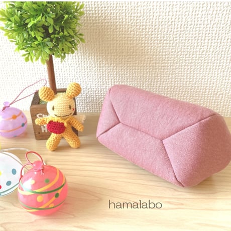 【KT-2154】☆ハート窓＆マチ別タイプ☆推しぬい用がま口ポーチの型紙＆レシピ【9.9cm/くし型用】