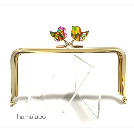 在庫調整で今だけ30％引き！【HA-b1122】12cm角型口金/コトリ型(レトロ模様)/ゴールド