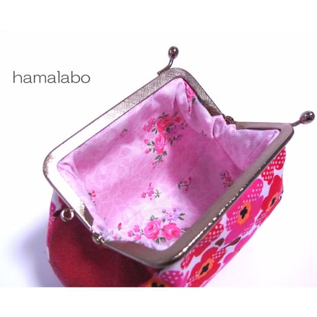 【KT-1037】☆コロリン型☆がま口化粧ポーチ＆小物入れの型紙＆レシピ【10cm/角型用】