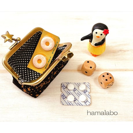 【HA-1903】7.5cm/角型口金(リボン×アンティークゴールド)