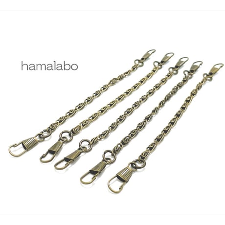 【HA-683】持ち手用ミニミニチェーン16cm(アンティークゴールド)/5本セット