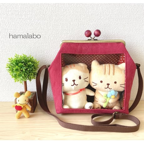 【HA-1730】18cm/角型(ウサギ玉×ネコ玉×アンティークゴールド)