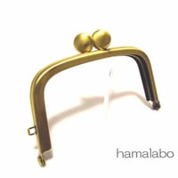 【HA-1454】9.9cm/くし型の碁石口金(アンティークゴールド)