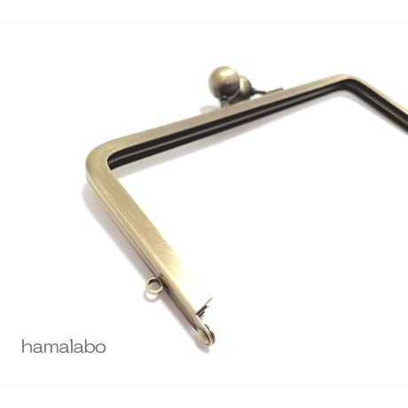 【限定＆大特価】【HA-2448】18cm/角型口金/(大玉×アンティークゴールド)