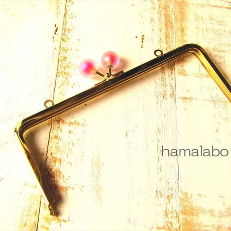 <廃盤予定>【HA-1637】18cm/角型(スモーク玉レッド×ゴールド)・カン付き