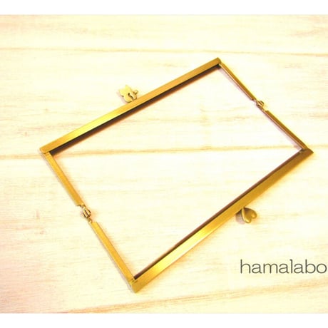 【HA-2007】ハート猫(ネコラブ)の口金 19cm浮き足(アンティークゴールド)