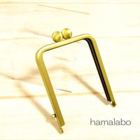 【HA-2011】碁石口金 7.5cm角型/足長タイプ (アンティークゴールド)