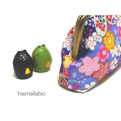 在庫調整で今だけ50％引き！【KT-2017】親子がま口ポーチ(マチあり)の型紙＆レシピ【14.5cm用】