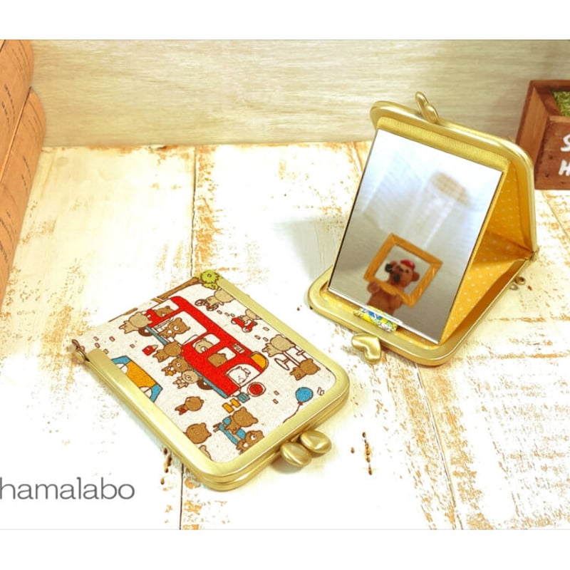 KT-2100】縦型がま口ミラーケース(立て鏡＆手鏡)の型紙＆レシピ【7.5cm