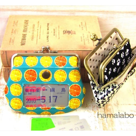 【HA-1762】親子口金 12cm(茶色の木キューブ×アンティークゴールド)