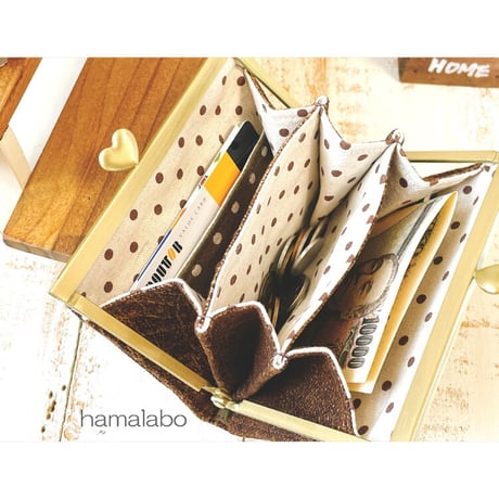 【HA-2064】ハートネコ太の口金 12cm浮き足(アンティークゴールド)