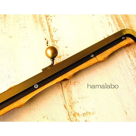【HA-953】竹の口金21cm(アンティークゴールド)
